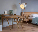 Modern Shift Solid Wood Floor Lamp with Leather Accents Minimalist Free Standing Living Room Light