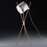 Modern Shift Solid Wood Floor Lamp with Leather Accents Minimalist Free Standing Living Room Light