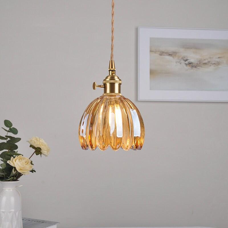 Modern Retro Glass Flower Pendant Light