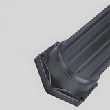 102 Inch Solar Powered Outdoor Lamp Post with 3 Lantern Heads and Aluminum Frame Black Finish