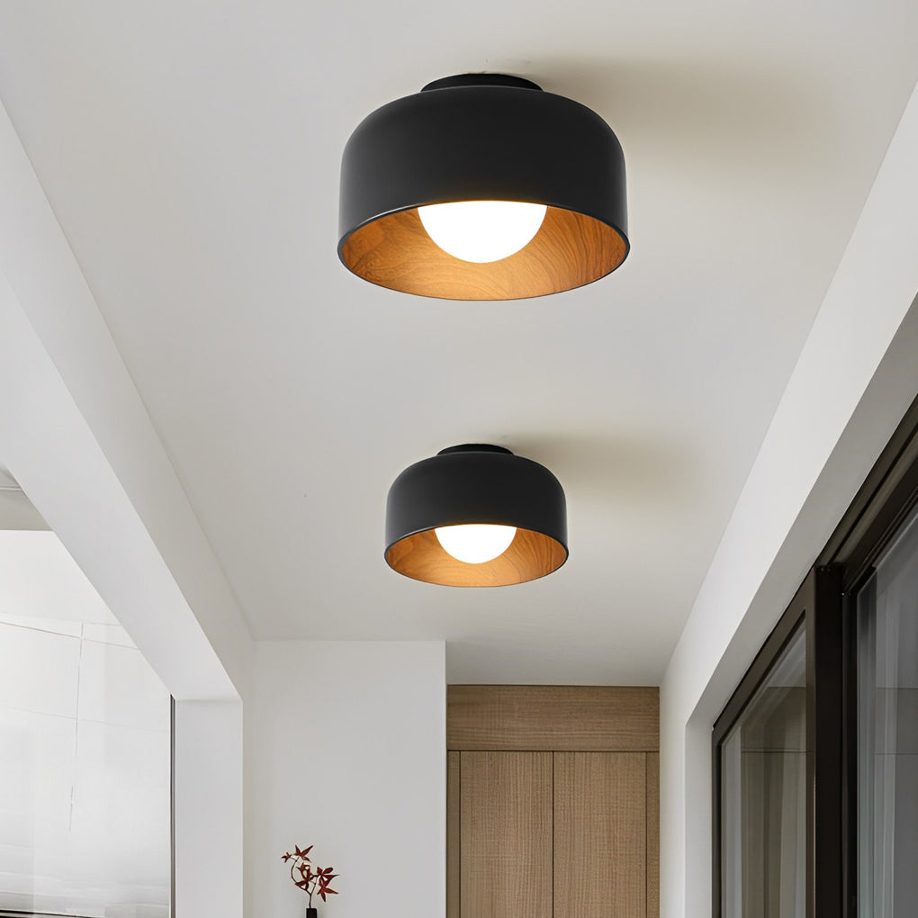 Modern Nordic Bowl Shaped LED Ceiling Light Minimalist Flush Mount Lighting for Aisle and Bedroom