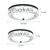 Modern Round Crystal LED Ceiling Light Luxury American Style Flush Mount Lamp with Dimming