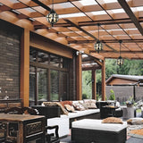Vintage Waterproof Outdoor Pendant Light Retro Aluminum and Glass Hanging Ball Ceiling Lantern