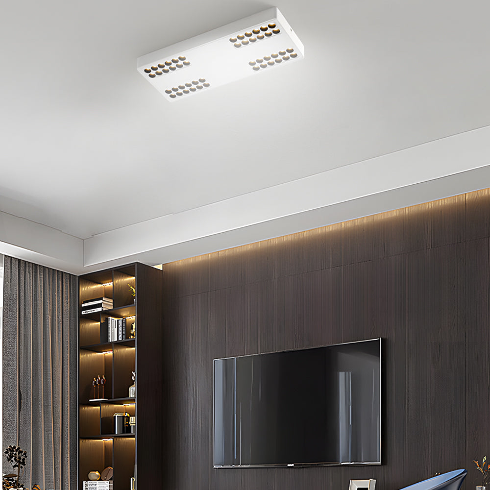 Modern Minimalist Aluminum LED Flush Mount Ceiling Downlight in Square or Rectangular Design