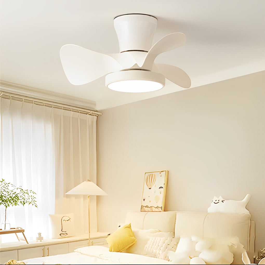 Modern 3 Blade LED Ceiling Fan with Remote Dimmable Light and Quiet Inverter Motor for Bedroom