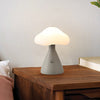 Modern Brushed Metal Mushroom LED Table Lamp with Touch Dimming for Bedroom