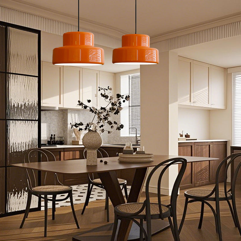 Modern Vintage Bauhaus Orange Pendant Light