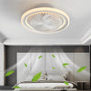 Modern Flush Mount Bladeless Ceiling Fan with Dimmable LED Light and Silent Motor