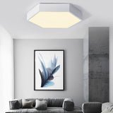 Modern Hexagonal LED Flush Mount Ceiling Light for Bedroom and Living Room