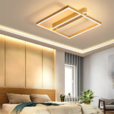 Nordic Square Double Frame LED Flush Mount Ceiling Lamp Aluminum Metal Lighting Fixture