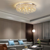 19 Inch Modern Round Crystal LED Ceiling Light Fixture for Living Room Bedroom and Hallway