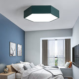 Modern Geometric LED Ceiling Light Fixture with Wireless Control Flush Mount Acrylic Lamp