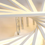 Modern Nordic Creative Strip LED Ceiling Light White Dimmable Flush Mount Chandelier