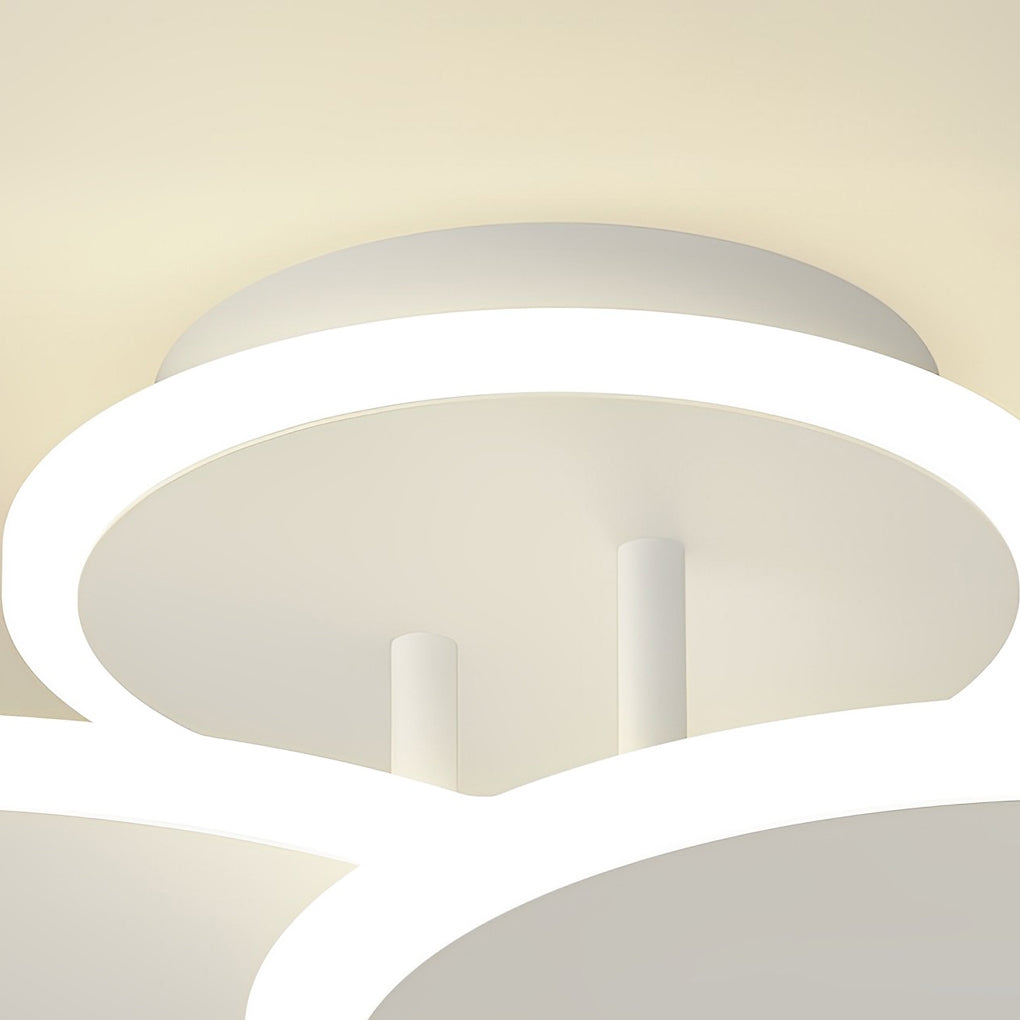 Modern Nordic Round LED Flush Mount Ceiling Light Matte White Finish with 3 Step Dimming