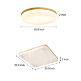 Minimalist Modern Wood LED Flush Mount Ceiling Lamp with 3 Color Dimming Modes
