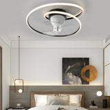 20 Inch Modern LED Ceiling Fan with 360 Degree Rotation Smart Dimmable Light for Bedroom