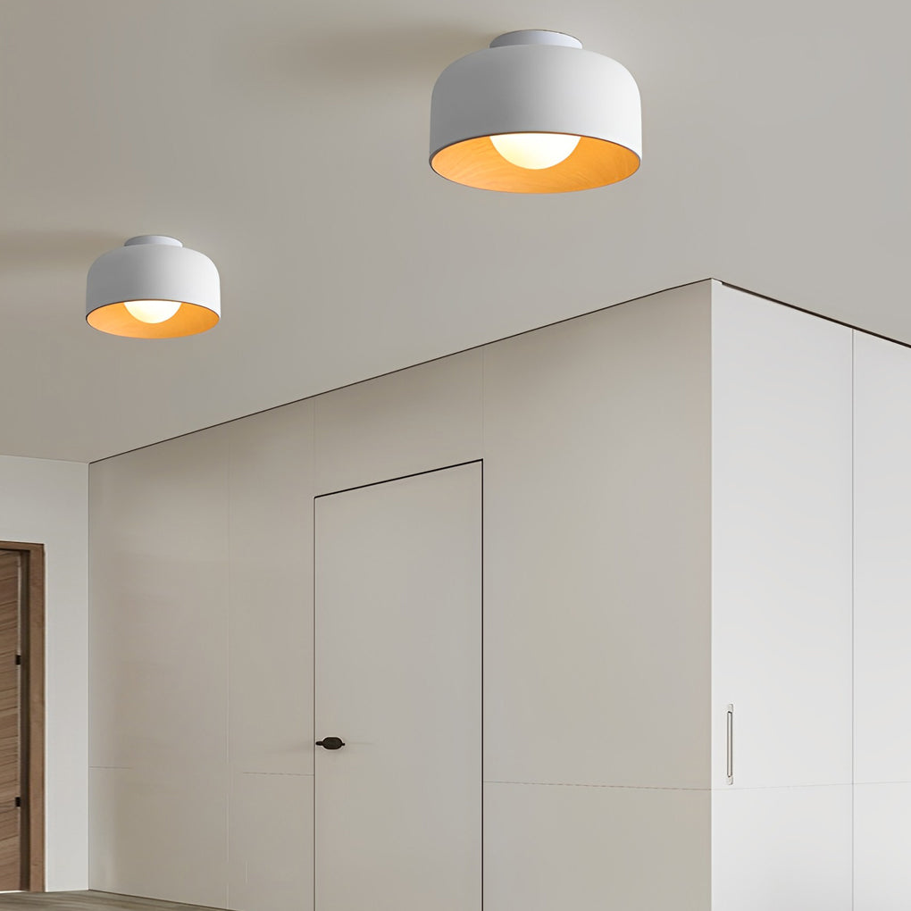Modern Nordic Bowl Shaped LED Ceiling Light Minimalist Flush Mount Lighting for Aisle and Bedroom