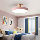 Round LED Semi Flush Mount Ceiling Light for Modern Bedrooms and Living Rooms Nordic Minimalist Fixture