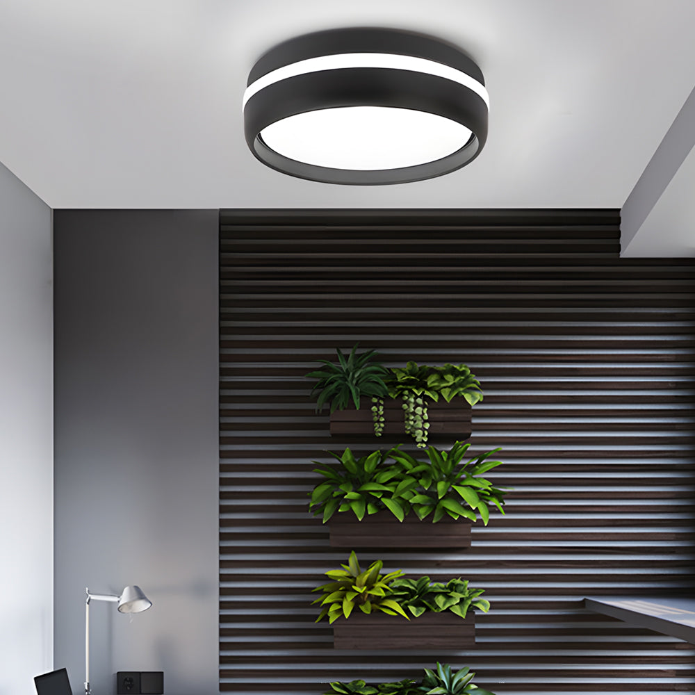 Modern Round LED Flush Mount Ceiling Light with Acrylic Shade for Bedroom Hallway and Living Room