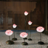 Modern Aesthetic Lotus Flower LED Floor Lamp with Pink and White Glass Shades