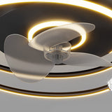 Modern 20 Inch Low Profile Bladeless Ceiling Fan with Dimmable LED Light for Bedroom and Dining Room