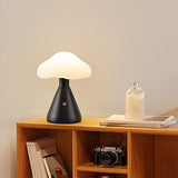 Modern Brushed Metal Mushroom LED Table Lamp with Touch Dimming for Bedroom