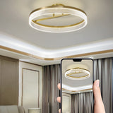 60W Modern Gold Round LED Ceiling Light Minimalist Flush Mount Lighting Fixture