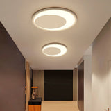 Modern White Round LED Flush Mount Ceiling Light Fixture for Kitchen and Living Room