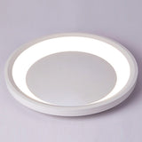 Modern White Round LED Flush Mount Ceiling Light Fixture for Kitchen and Living Room