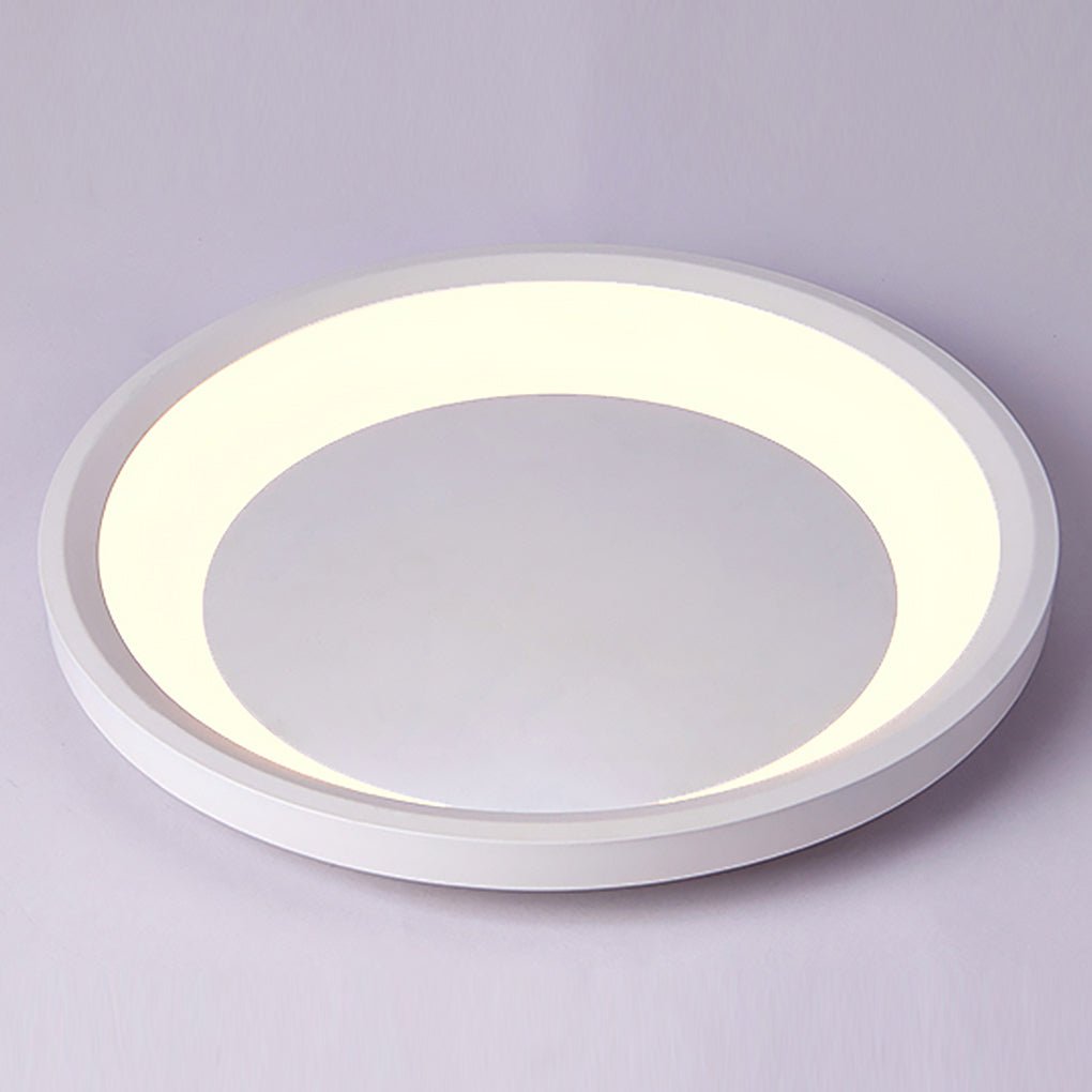 Modern White Round LED Flush Mount Ceiling Light Fixture for Kitchen and Living Room