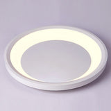Modern White Round LED Flush Mount Ceiling Light Fixture for Kitchen and Living Room