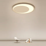 Modern White Round LED Flush Mount Ceiling Light Fixture for Kitchen and Living Room
