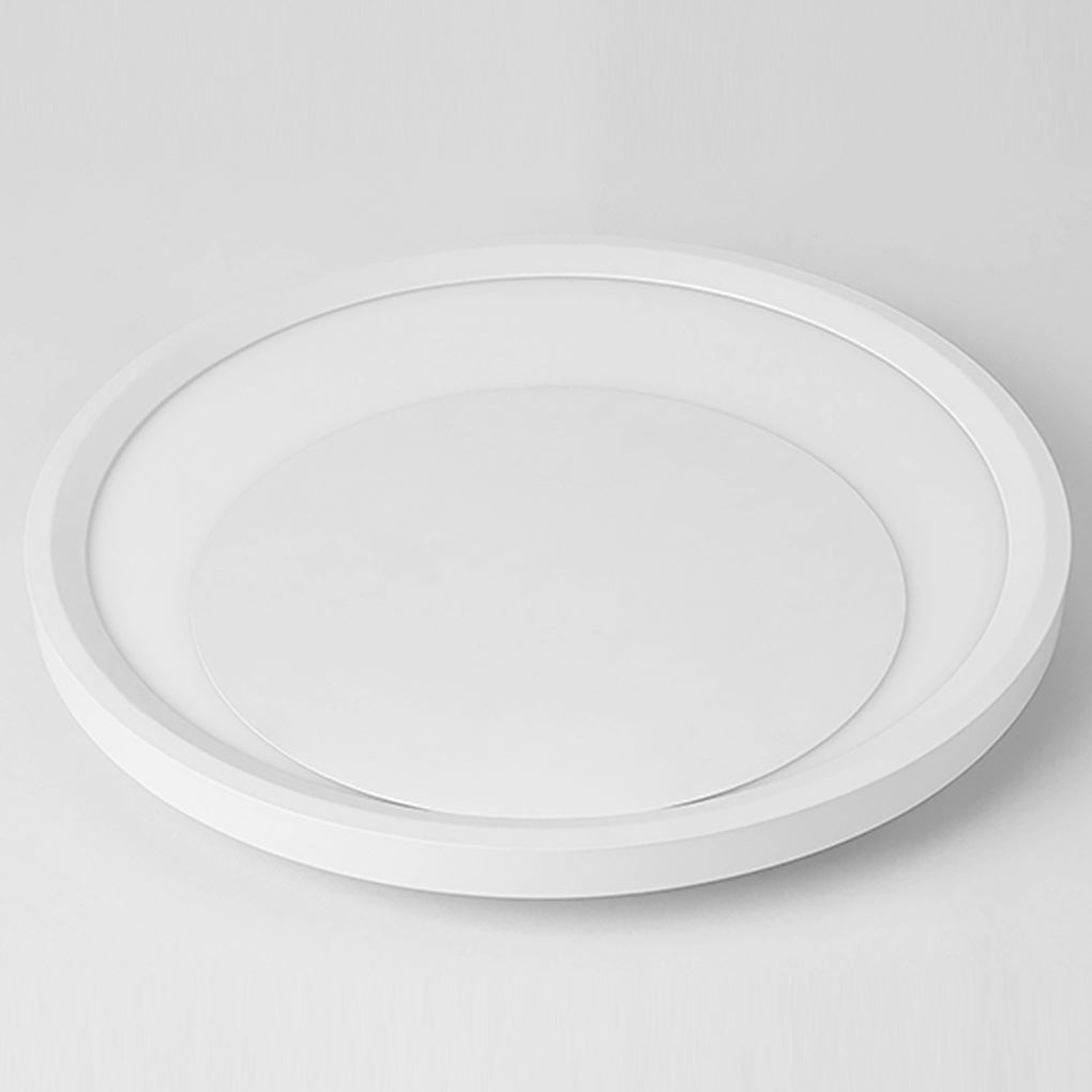 Modern White Round LED Flush Mount Ceiling Light Fixture for Kitchen and Living Room
