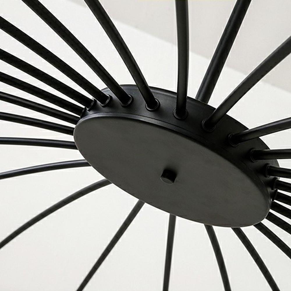12 Light Matte Black Sputnik Chandelier Modern Metal Linear Hanging Light Fixture