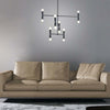 12 Light Modern Adjustable Metal Chandelier Electroplated Pendant Lighting for Dining Room and Living Area