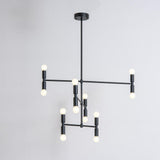 12 Light Modern Adjustable Metal Chandelier Electroplated Pendant Lighting for Dining Room and Living Area