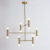 12 Light Modern Adjustable Metal Chandelier Electroplated Pendant Lighting for Dining Room and Living Area