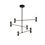 12 Light Modern Adjustable Metal Chandelier Electroplated Pendant Lighting for Dining Room and Living Area