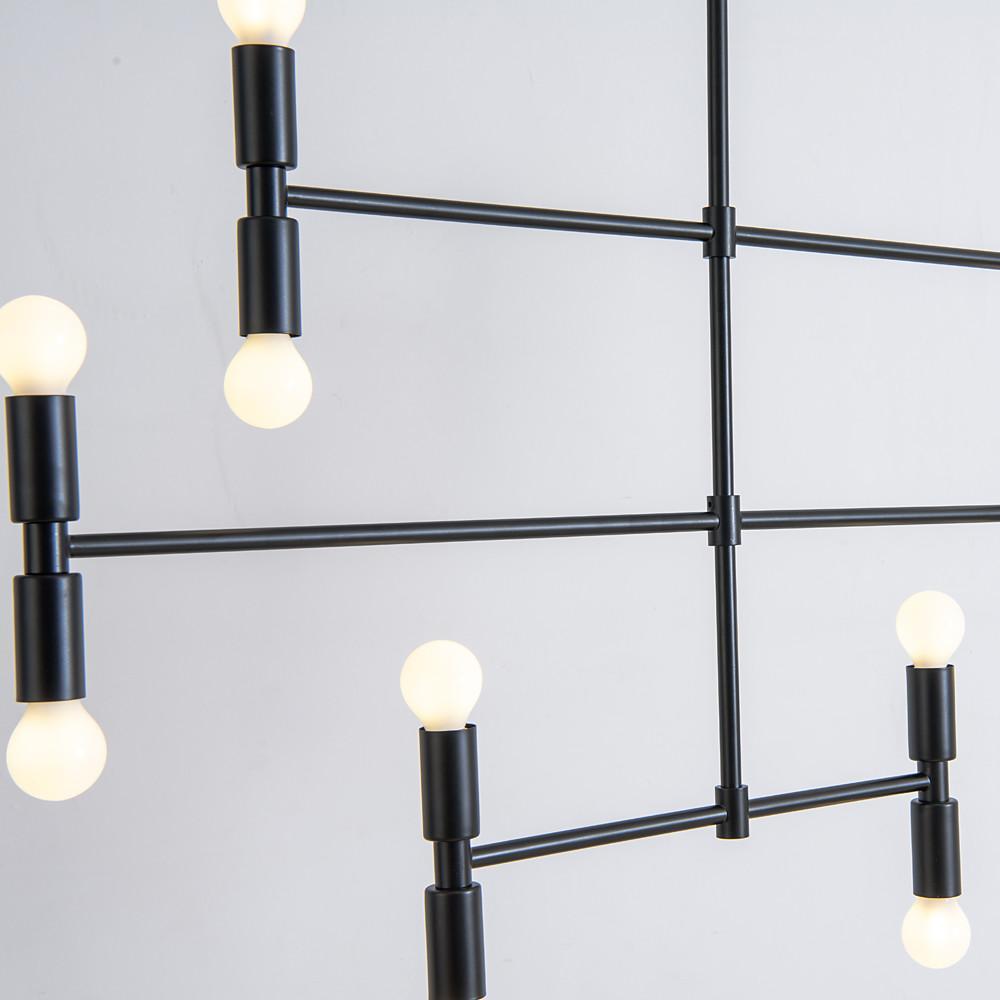 12 Light Modern Adjustable Metal Chandelier Electroplated Pendant Lighting for Dining Room and Living Area