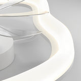 Modern White LED Ceiling Fan with Remote Control and Stepless Dimmable Lighting