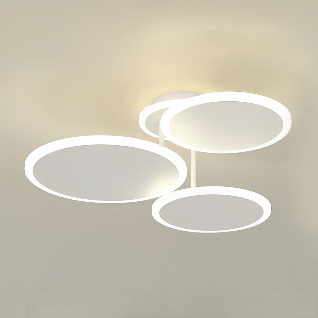 Modern Nordic Round LED Flush Mount Ceiling Light Matte White Finish with 3 Step Dimming