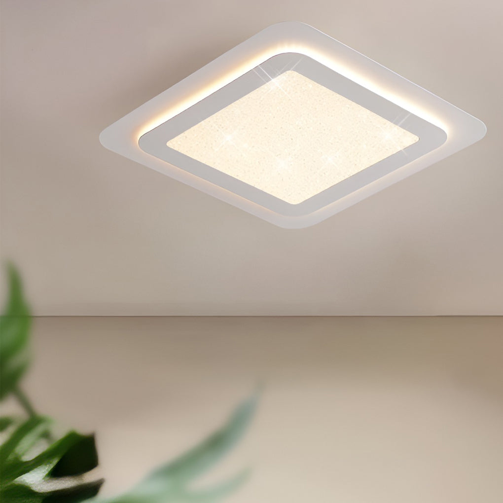 Modern Square and Circular LED Ceiling Lamp with Stepless Dimming Minimalist Flush Mount Light