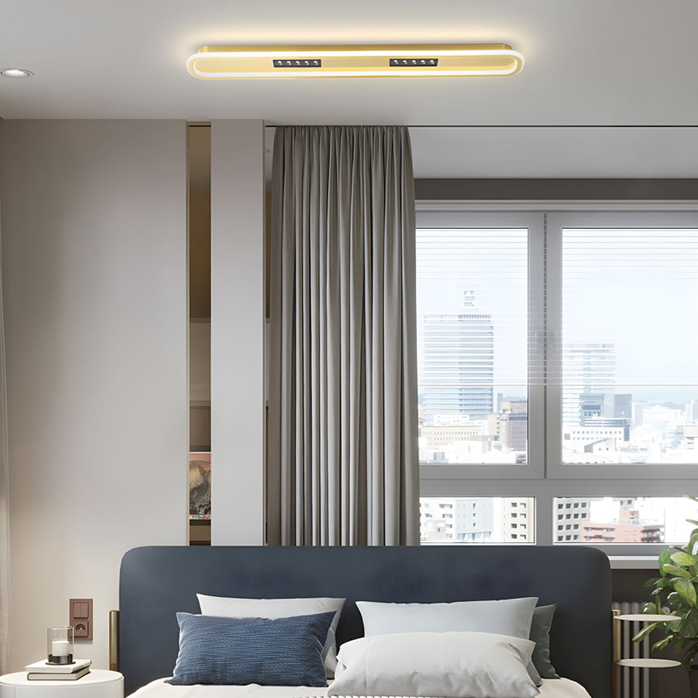 Modern Rounded Rectangular Flush Mount Ceiling Light with 3 Step Color Temperature