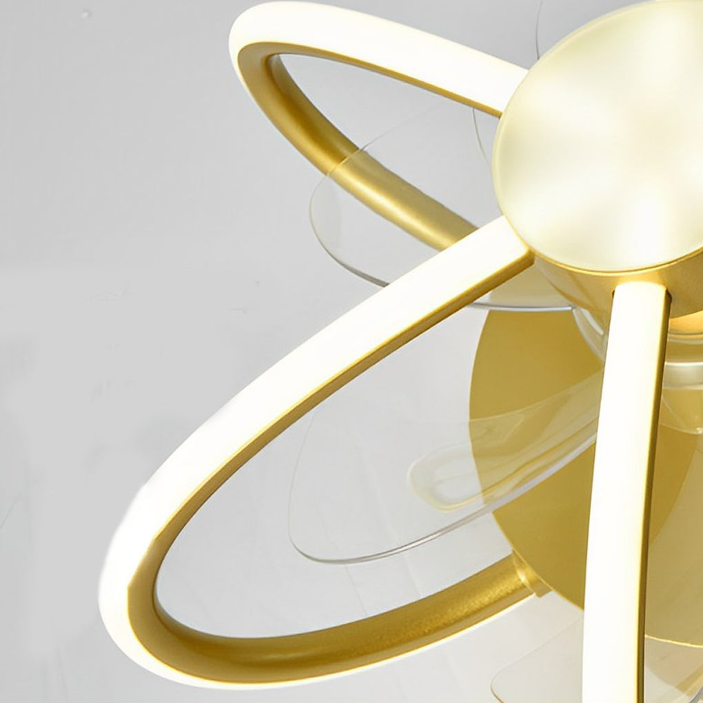 Creative Flower Shaped Bladeless Ceiling Fan with Dimmable LED Light and Remote Control