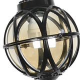 Vintage Waterproof Outdoor Pendant Light Retro Aluminum and Glass Hanging Ball Ceiling Lantern