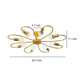 Modern Flower Shaped Iron Ceiling Light Nordic Style Flush Mount Fixture for Bedroom