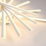 Modern Nordic Creative Strip LED Ceiling Light White Dimmable Flush Mount Chandelier