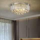 19 Inch Modern Round Crystal LED Ceiling Light Fixture for Living Room Bedroom and Hallway