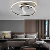 20 Inch Modern LED Ceiling Fan with 360 Degree Rotation Smart Dimmable Light for Bedroom