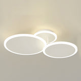 Modern Nordic Round LED Flush Mount Ceiling Light Matte White Finish with 3 Step Dimming